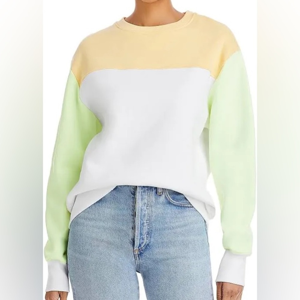 Sundry Color Block Yellow Sweatshirt Oversized - image 1
